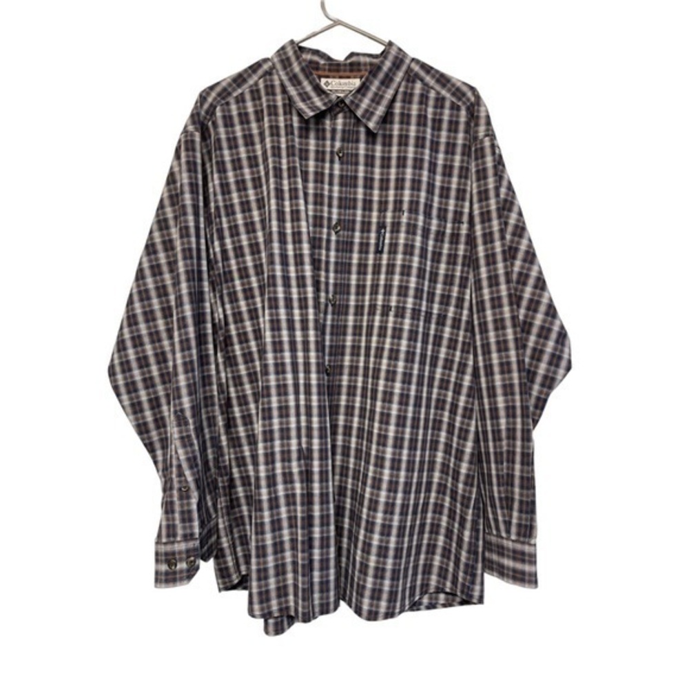 Men's Columbia Sportswear Vapor Ridge Long Sleeve Plaid Shirt Size XL EUC #7061
